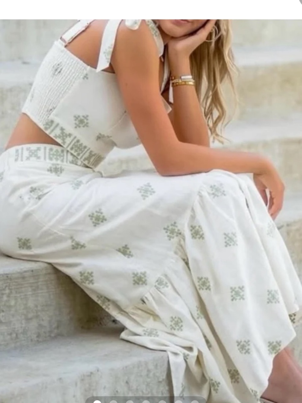 House of Harlow Linen Two-Piece Skirt and Crop Set NWT
